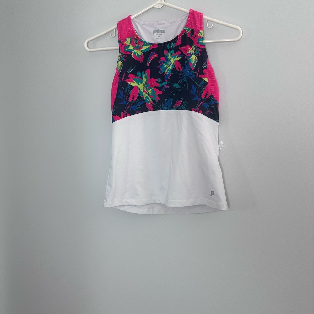Prince Women's Tropical Tank Top - Pink, Blue, and White
